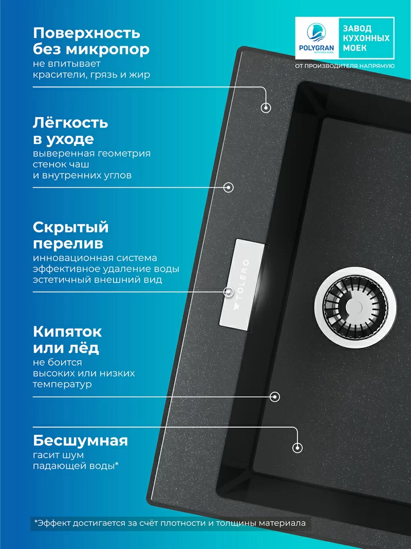 Кухонная мойка Polygran Loft-580 "Космос"