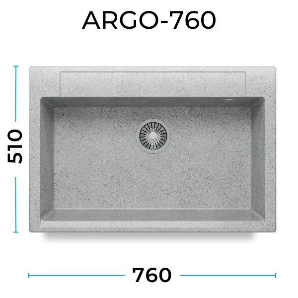 Кухонная мойка Polygran Argo-760 "Светло-Серый"