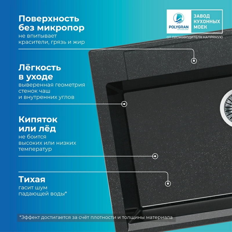 Кухонная мойка Polygran Argo-760 "Космос"
