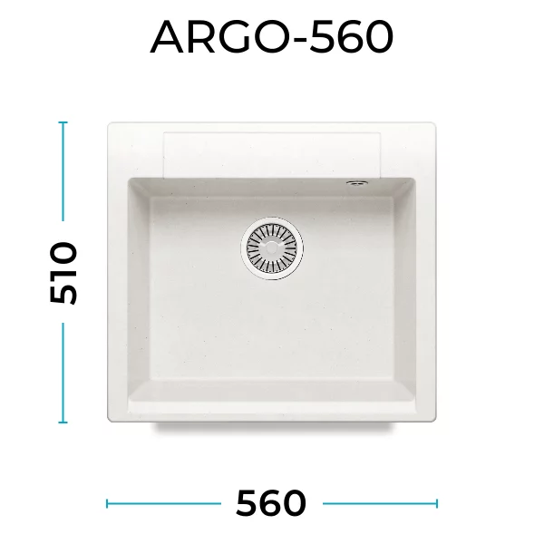 Кухонная мойка Polygran Argo-560 "Белый Хлопок"