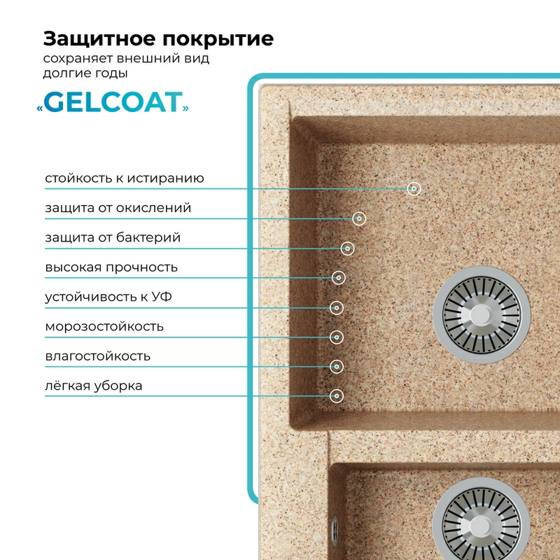 Кухонная мойка Polygran Brig-620 "Песочный"