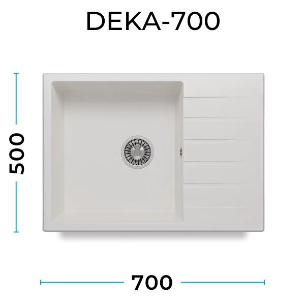 Кухонная мойка Polygran Deka-700 "Белый Хлопок"