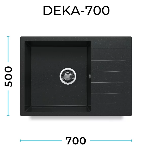Кухонная мойка Polygran Deka-700 "Чёрный"
