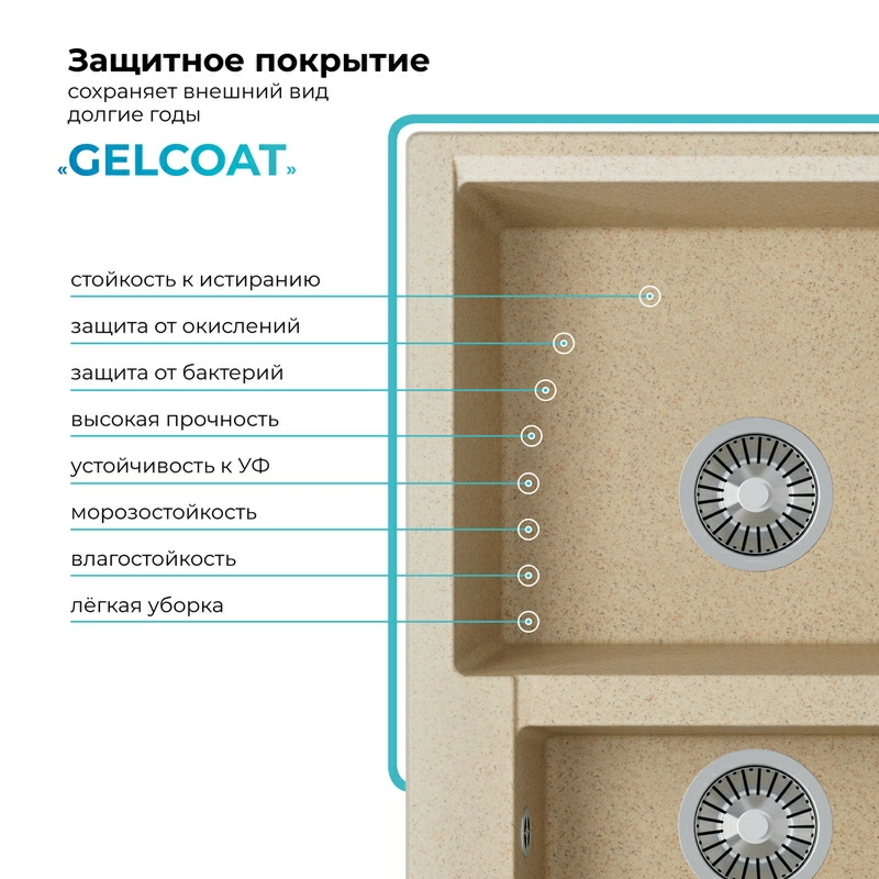 Кухонная мойка Polygran Brig-620 "Опал"