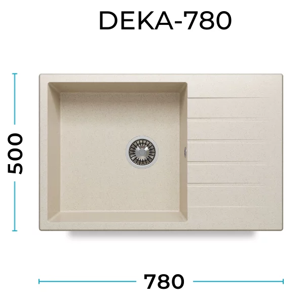 Кухонная мойка Polygran Deka-780 "Кремовый"