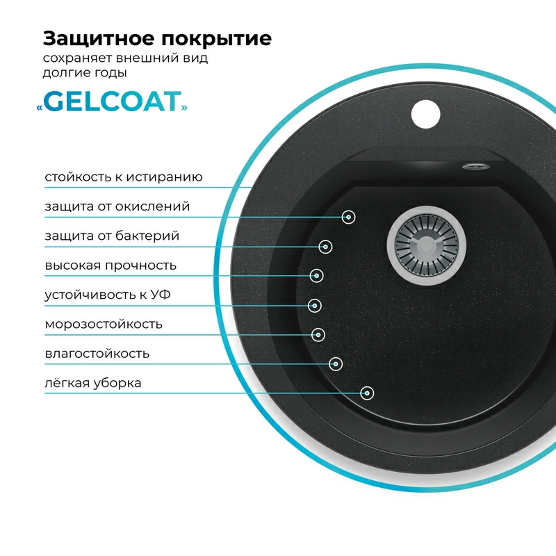 Кухонная мойка Polygran Atol-520 "Космос"