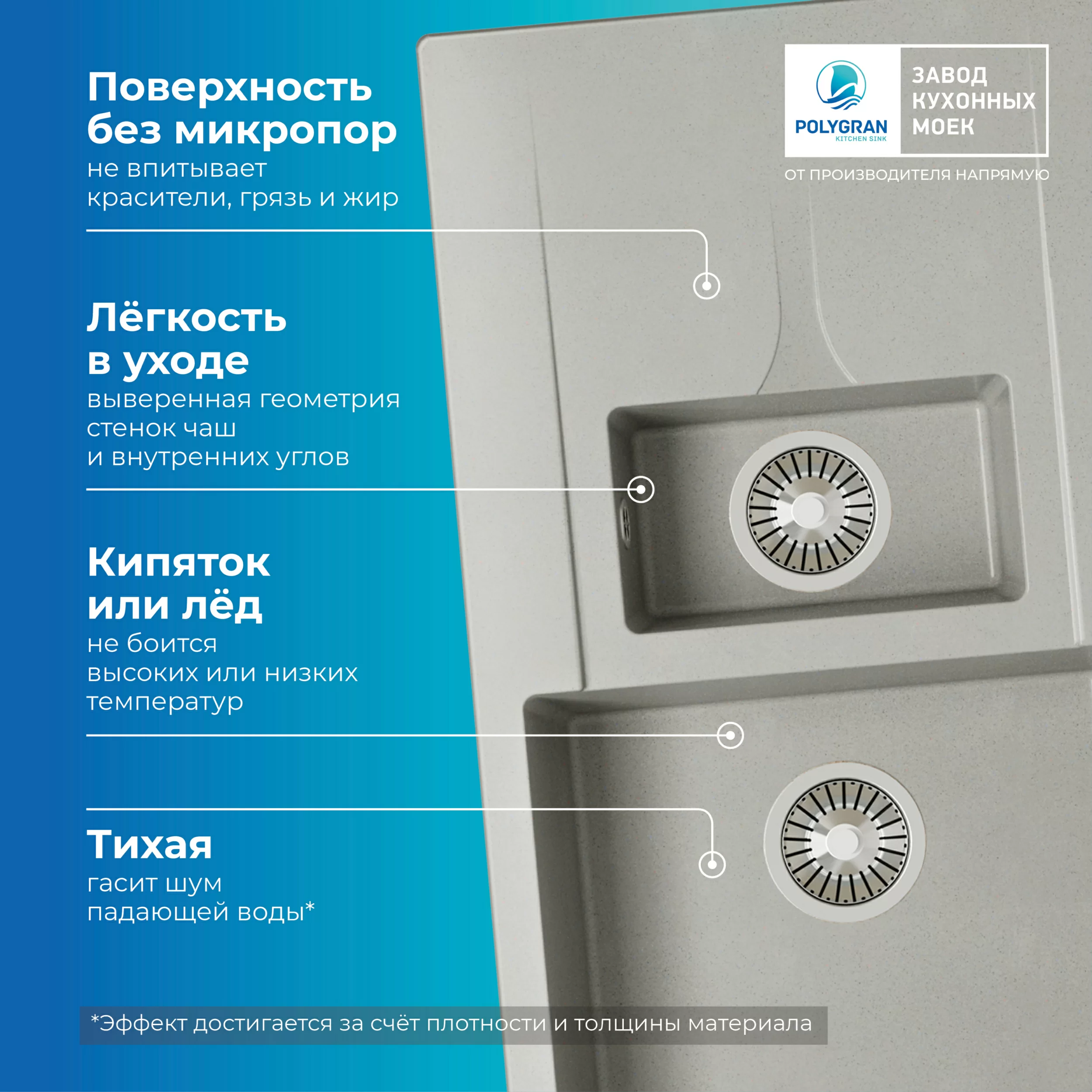 Кухонная мойка Polygran Brig-870 "Серый"