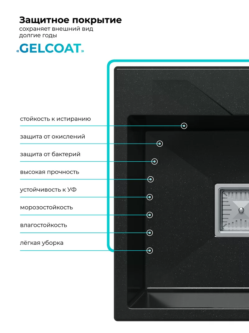 Кухонная мойка Polygran Blade-500 "Космос"