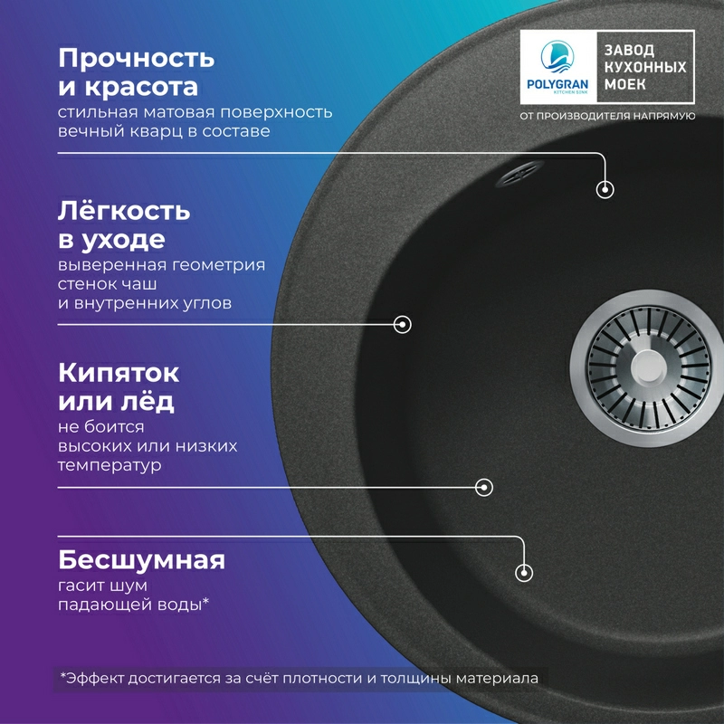 Кухонная мойка Tolero Classic R-108 "Уголь"