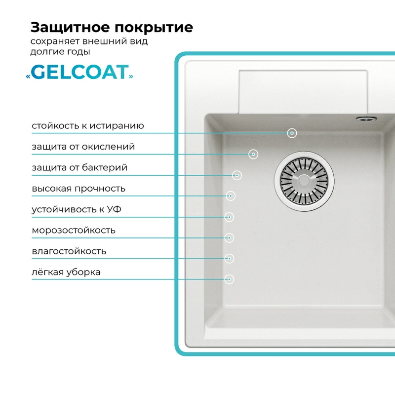 Кухонная мойка Polygran Argo-420 "Белый Хлопок"