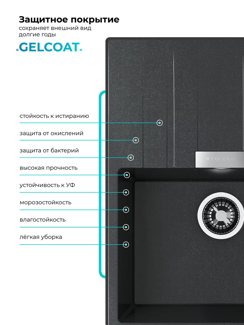 Мойка для кухни Polygran Loft-650 "Космос"