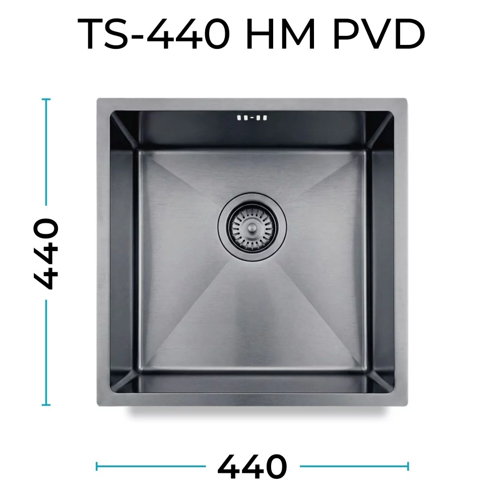 Кухонная мойка Polygran TS-440 HM PVD Оружейная сталь