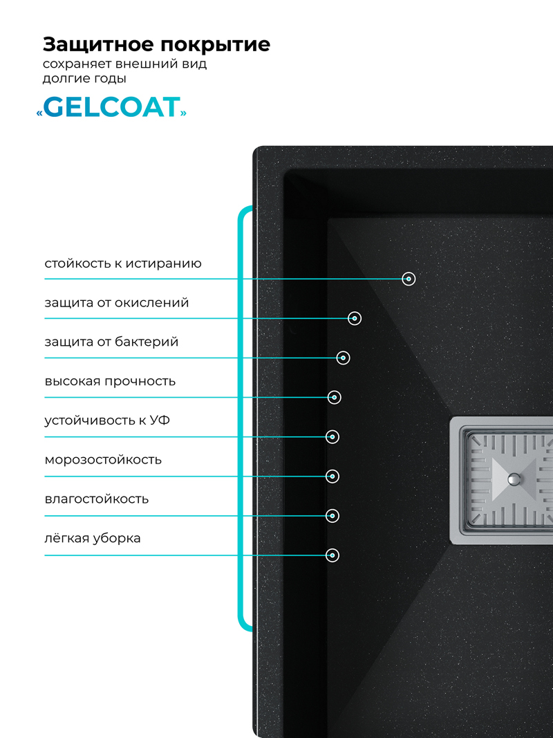 Кухонная мойка Polygran Blade-550 "Космос"