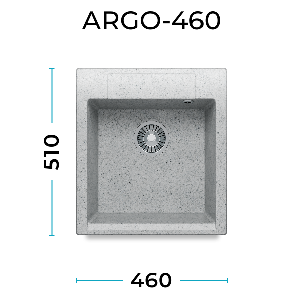 Кухонная мойка Polygran Argo-460 "Светло-Серый"