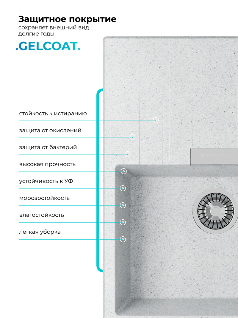 Мойка для кухни Polygran Loft-650 "Светло-серый"