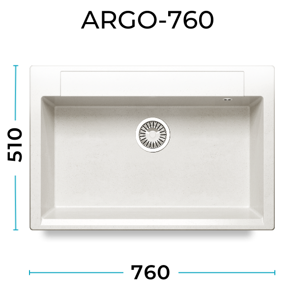 Кухонная мойка Polygran Argo-760 "Белый Хлопок"
