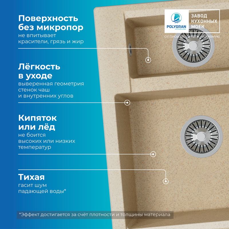 Кухонная мойка Polygran Brig-620 "Опал"