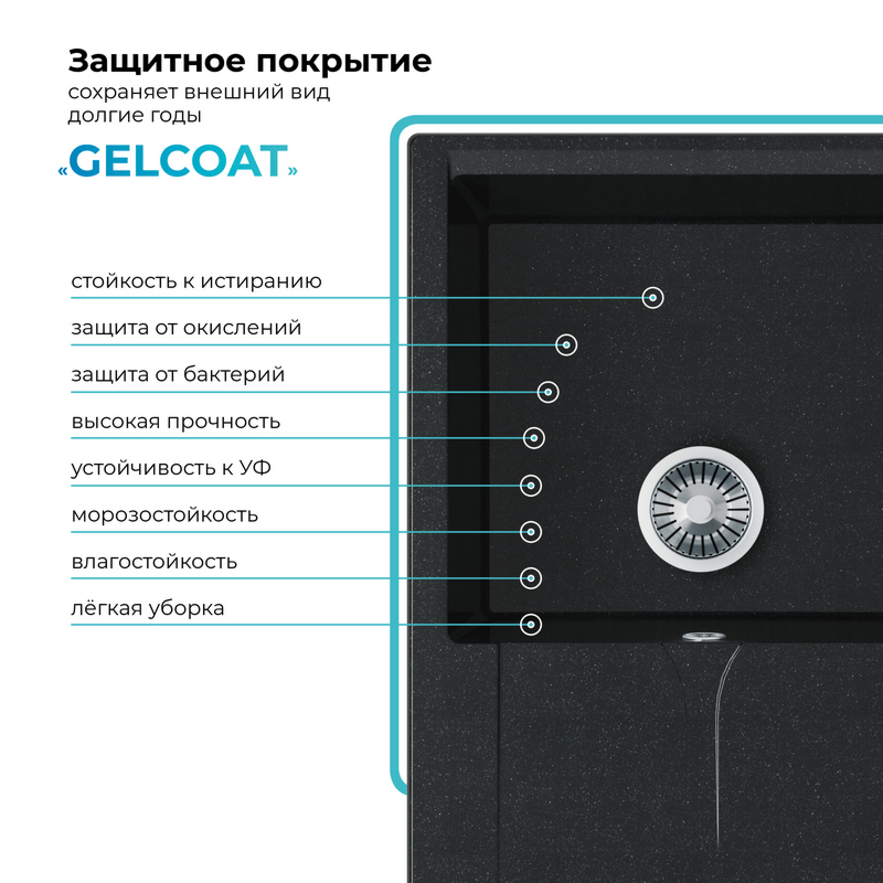 Кухонная мойка Polygran Gals-760 "Космос"