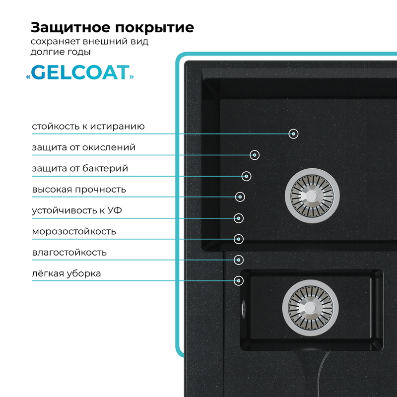 Кухонная мойка Polygran Brig-770 "Космос"