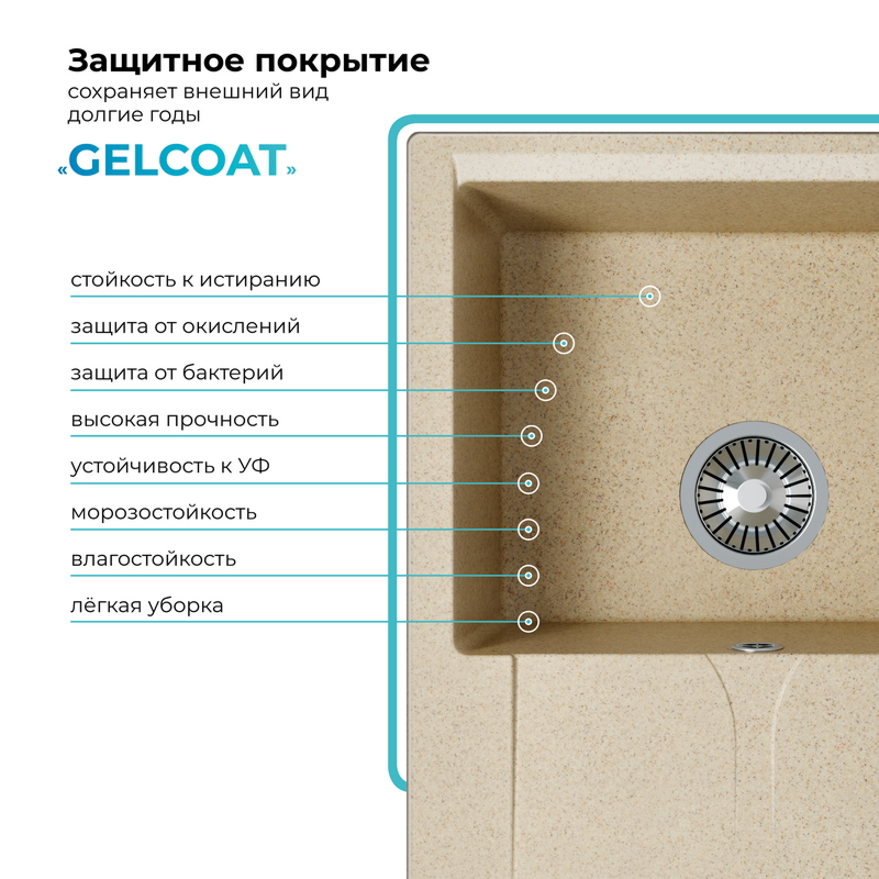 Кухонная мойка Polygran Gals-620 "Опал"