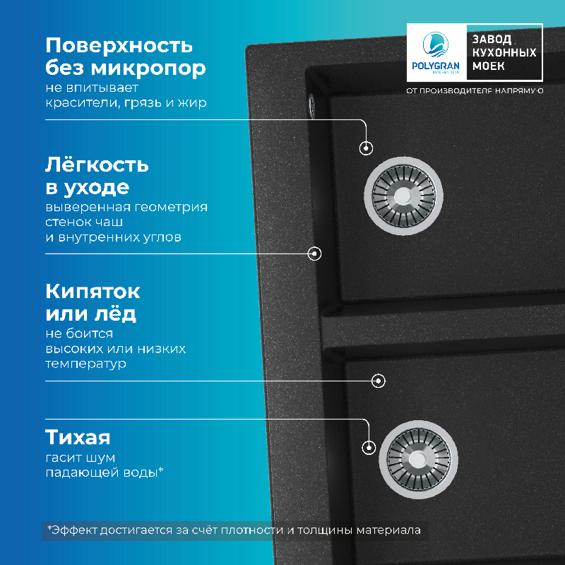 Кухонная мойка Polygran Brig-790 "Чёрный"