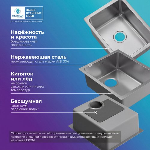 Кухонная мойка Polygran Steel-190
