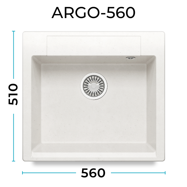 Кухонная мойка Polygran Argo-560 "Белый Хлопок"