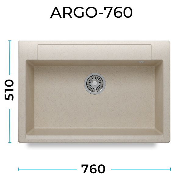 Кухонная мойка Polygran Argo-760 "Кремовый"