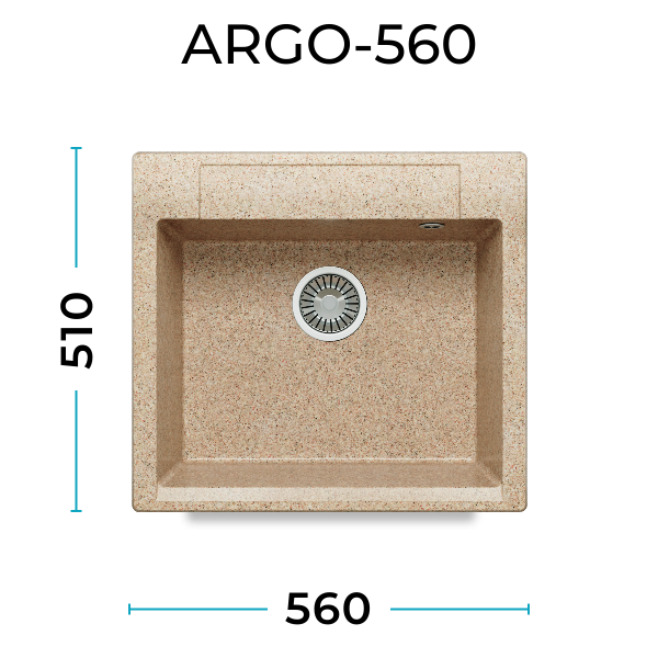 Кухонная мойка Polygran Argo-560 "Песочный"