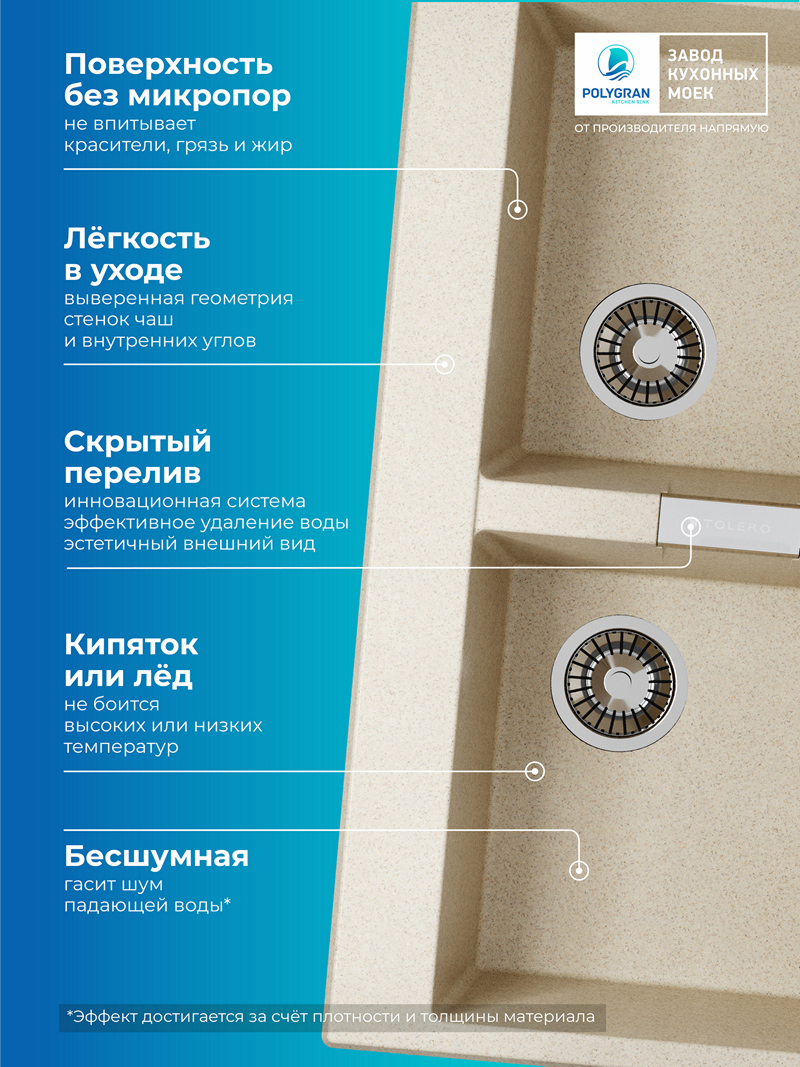 Мойка для кухни Polygran Loft-862 "Опал"