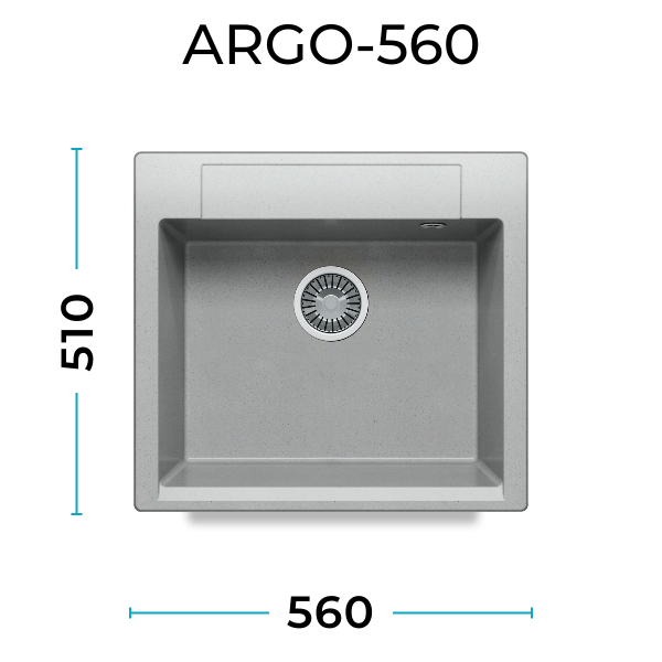Кухонная мойка Polygran Argo-560 "Серый"
