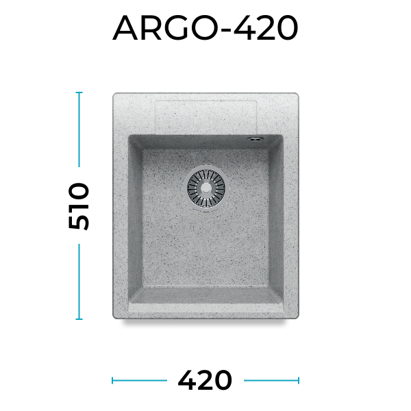 Кухонная мойка Polygran Argo-420 "Светло-серый"