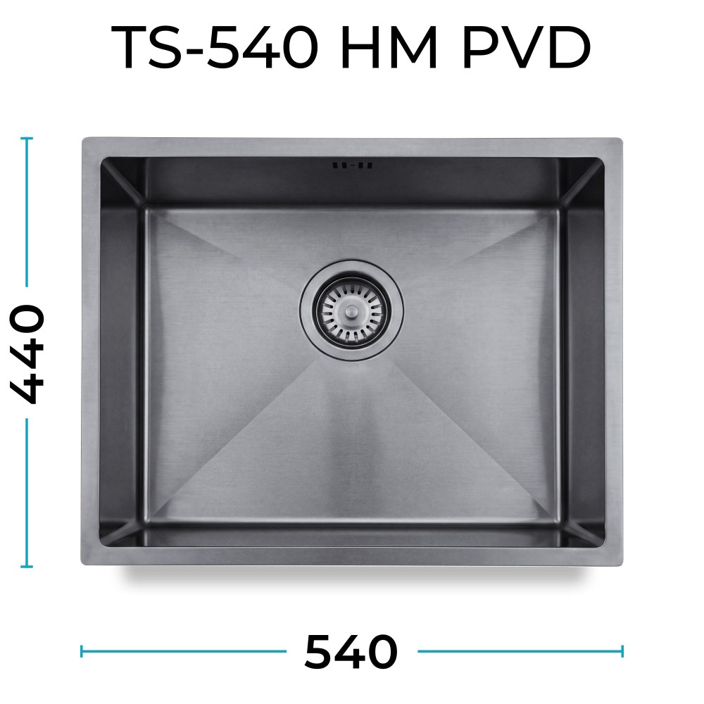 Кухонная мойка Polygran TS-540 HM PVD Оружейная сталь