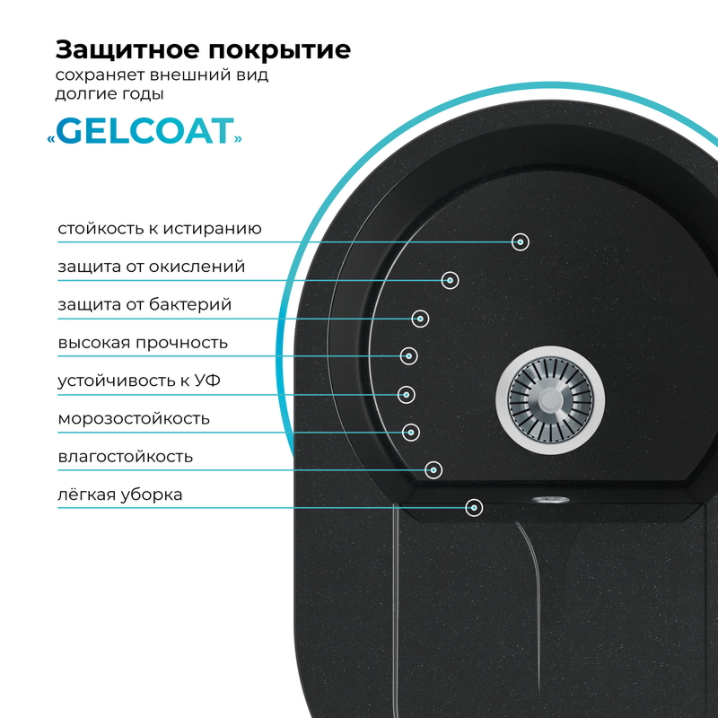 Кухонная мойка Polygran Atol-760 "Космос"