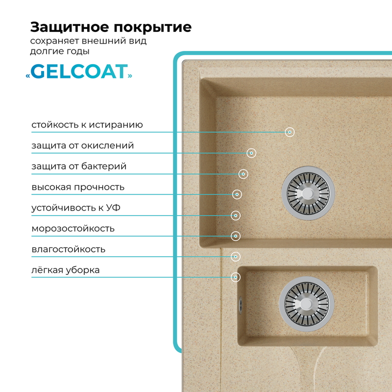 Кухонная мойка Polygran Brig-770 "Опал"