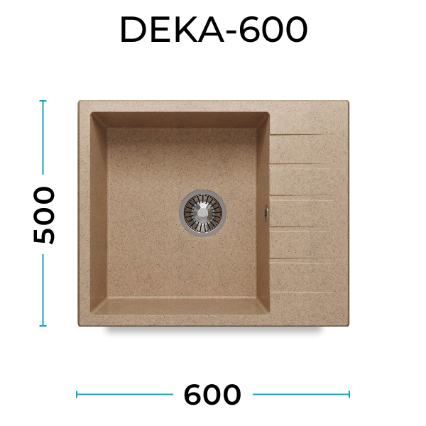 Кухонная мойка Polygran Deka-600 "Песочный"