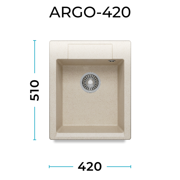Кухонная мойка Polygran Argo-420 "Кремовый"