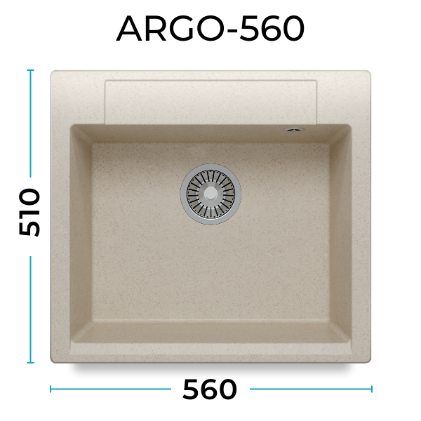 Кухонная мойка Polygran Argo-560 "Кремовый"