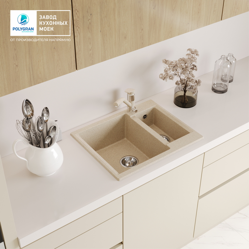 Кухонная мойка Polygran Brig-620 "Опал"
