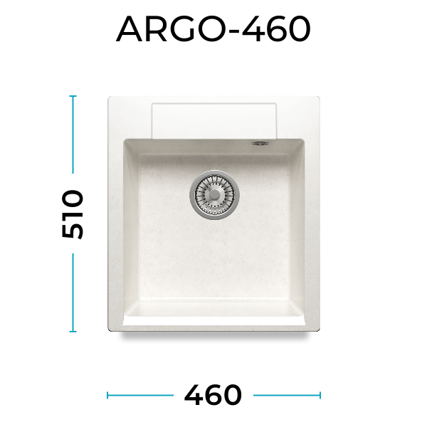 Кухонная мойка Polygran Argo-460 "Белый Хлопок"