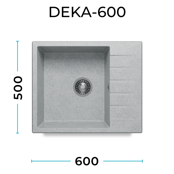 Кухонная мойка Polygran Deka-600 "Светло-Серый"