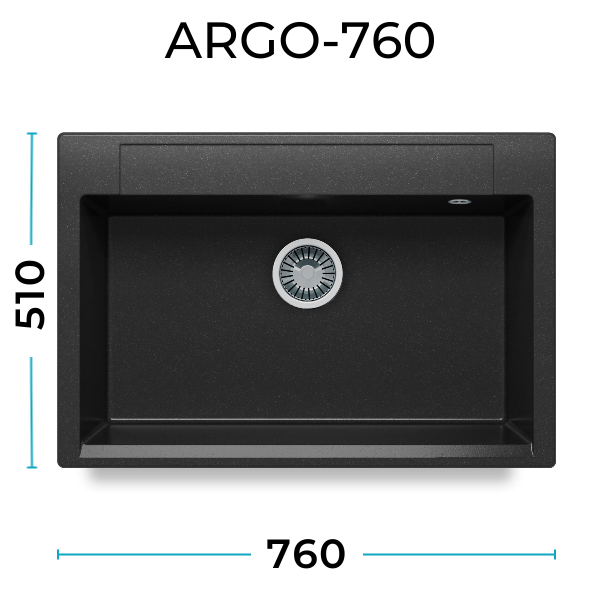 Кухонная мойка Polygran Argo-760 "Чёрный"