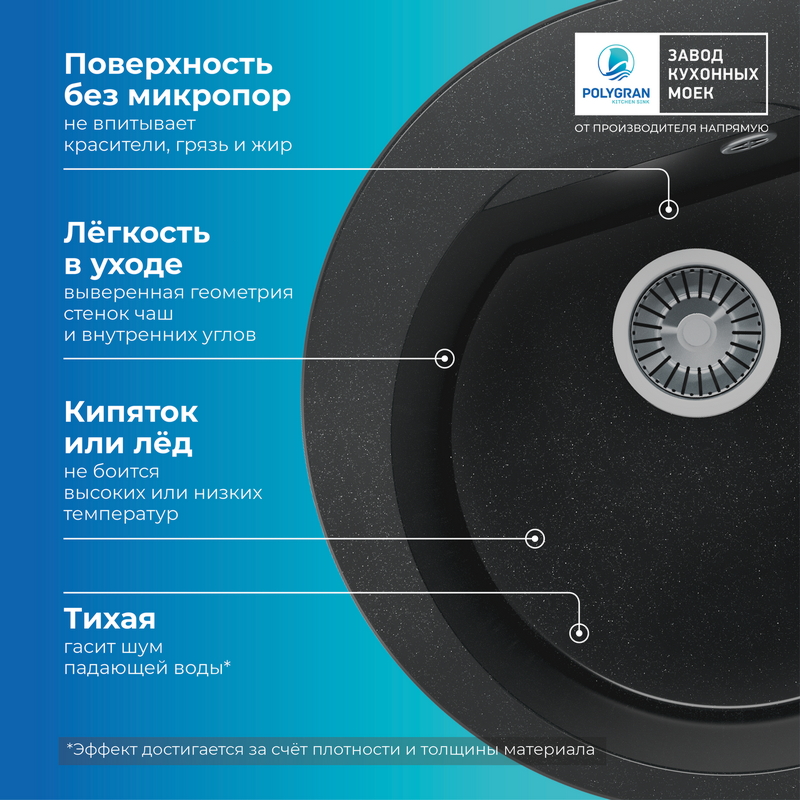 Кухонная мойка Polygran Atol-520 "Космос"