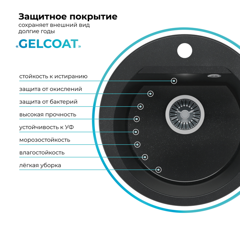 Кухонная мойка Polygran Atol-460 "Космос"