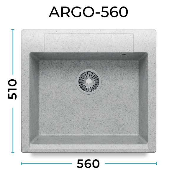 Кухонная мойка Polygran Argo-560 "Светло-серый"
