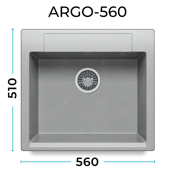 Кухонная мойка Polygran Argo-560 "Серый"