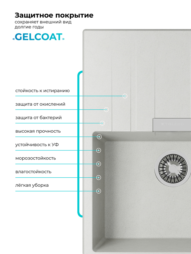 Мойка для кухни Polygran Loft-650 "Серый"