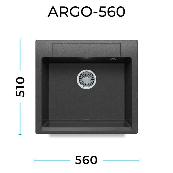 Кухонная мойка Polygran Argo-560 "Чёрный"