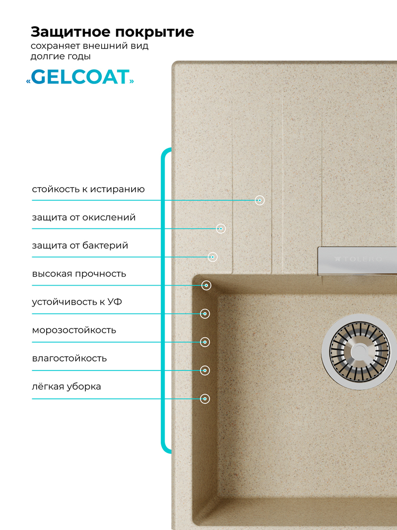 Мойка для кухни Polygran Loft-650 "Опал"
