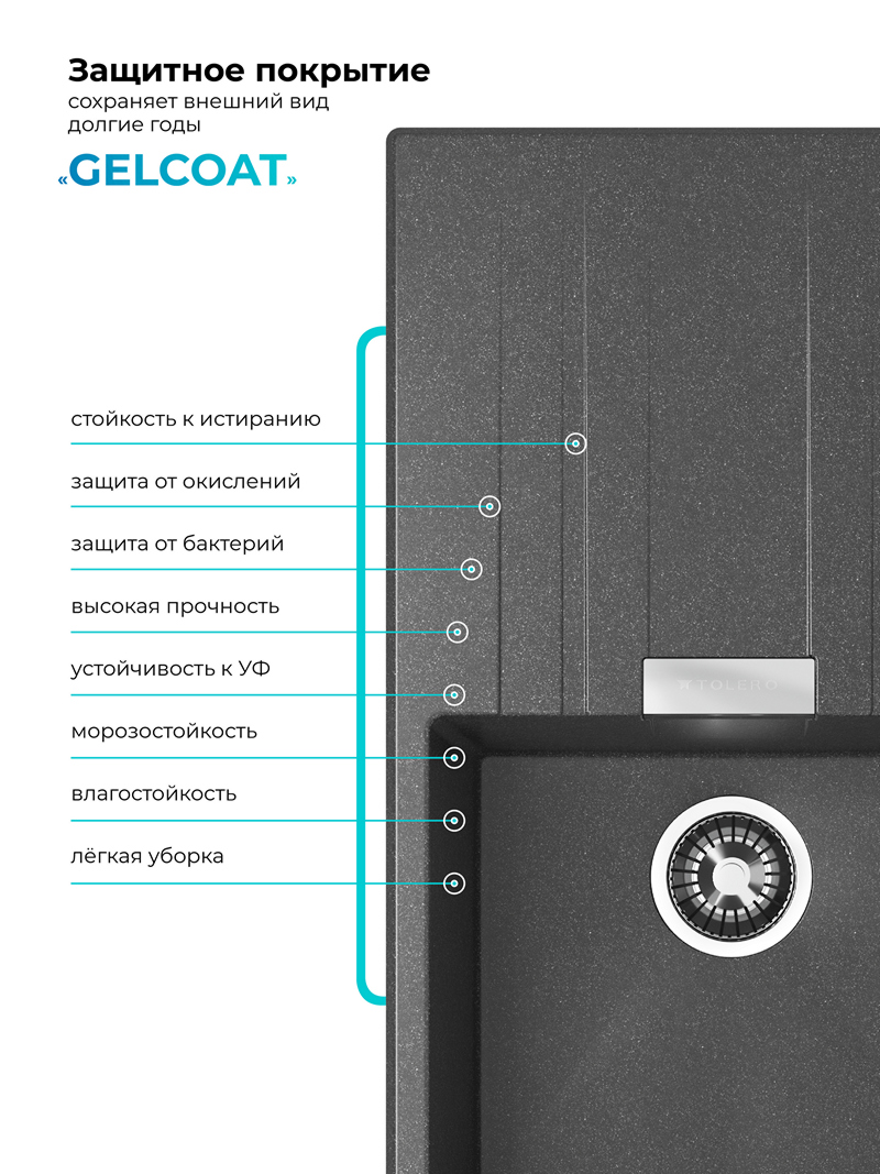 Мойка для кухни Polygran Loft-750 "Черный"